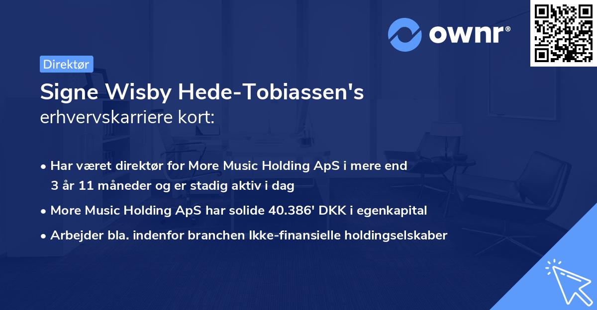 Signe Wisby Hede-Tobiassen's erhvervskarriere kort