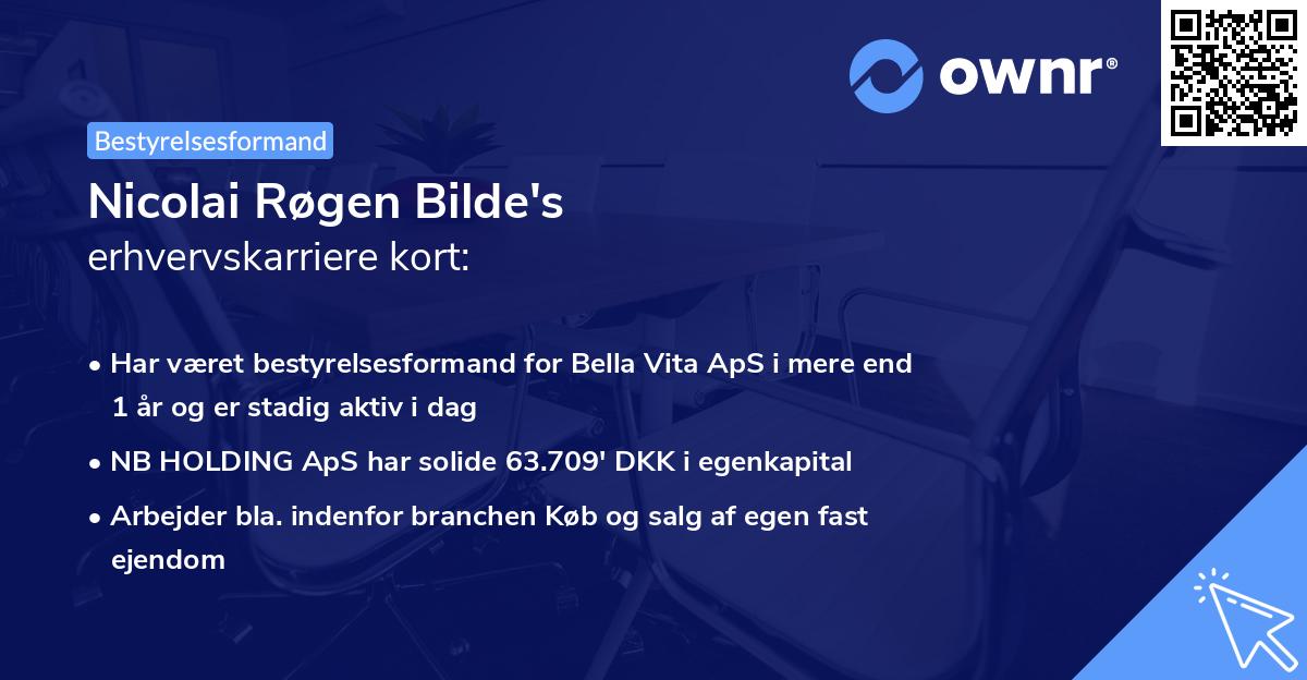 Nicolai Røgen Bilde's erhvervskarriere kort