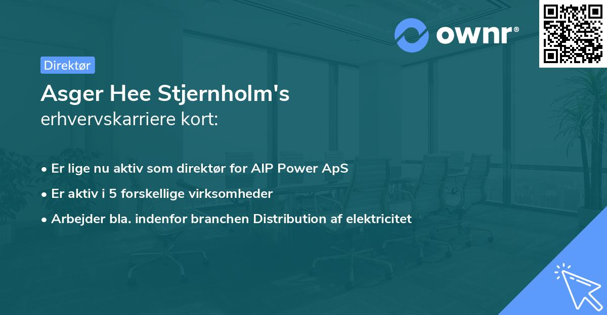 Asger Hee Stjernholm's erhvervskarriere kort