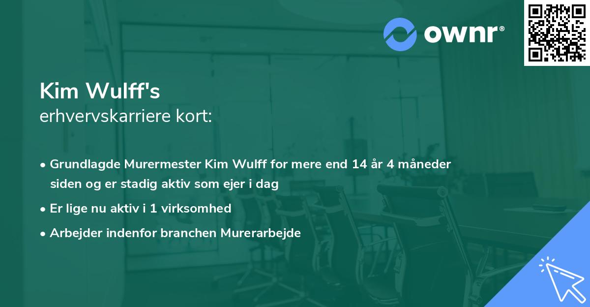 Kim Wulff's erhvervskarriere kort