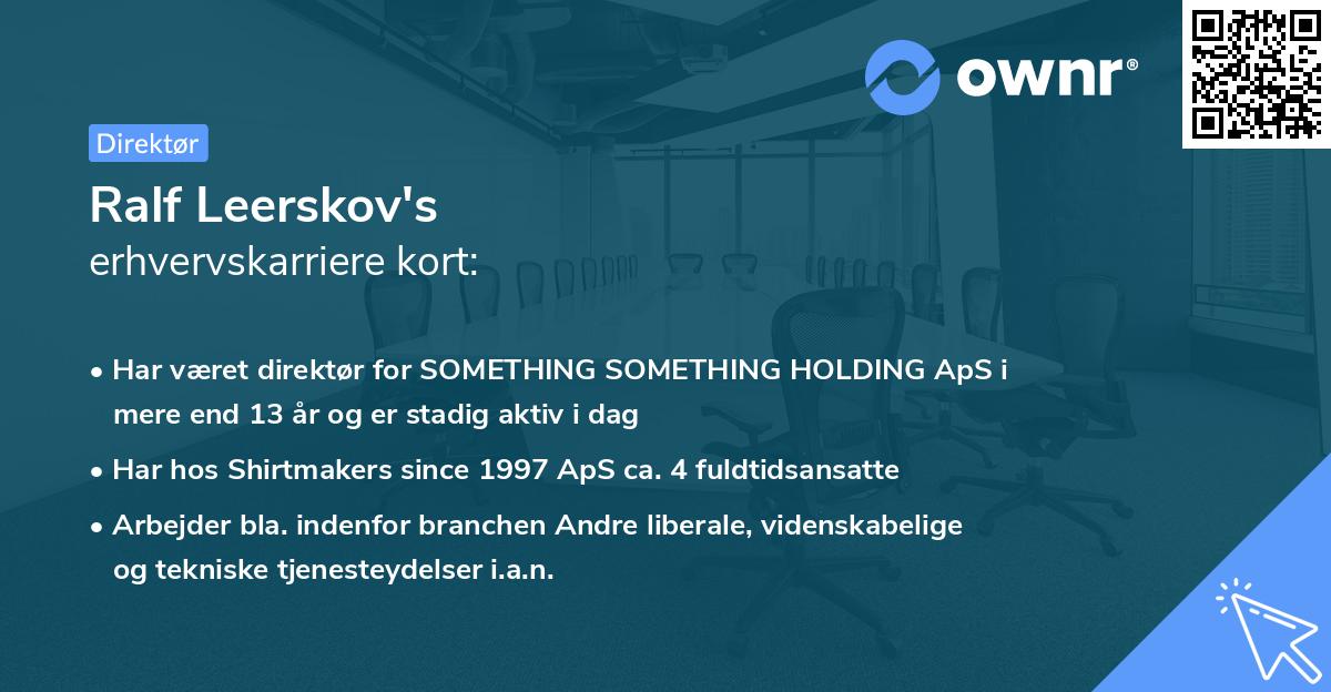 Ralf Leerskov's erhvervskarriere kort
