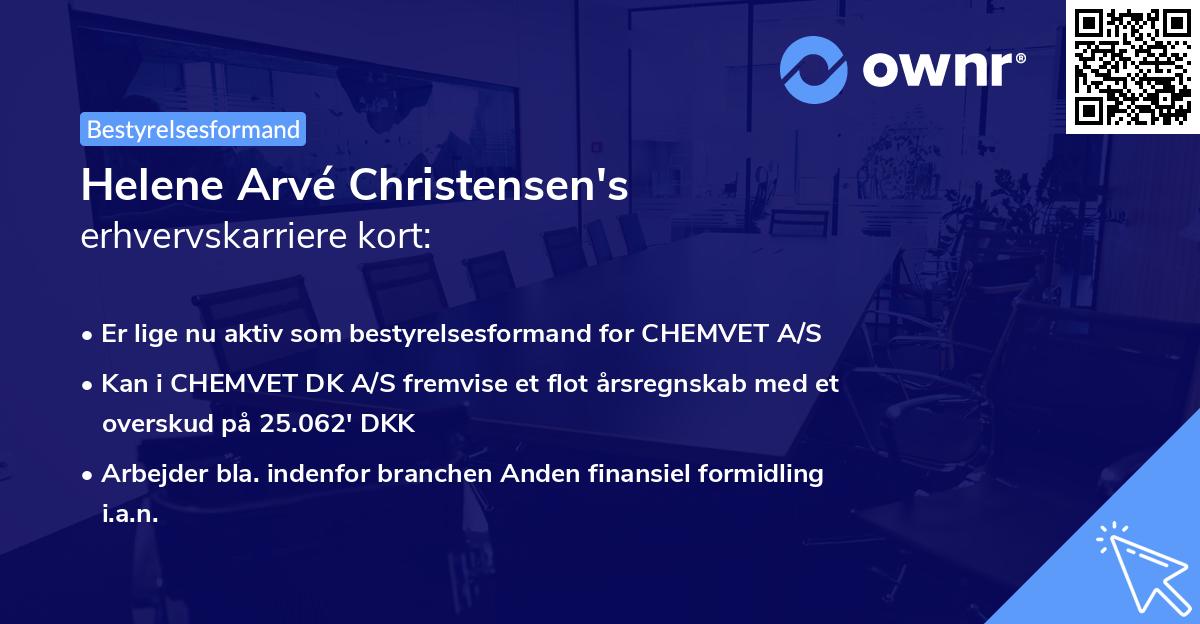 Helene Arvé Christensen's erhvervskarriere kort