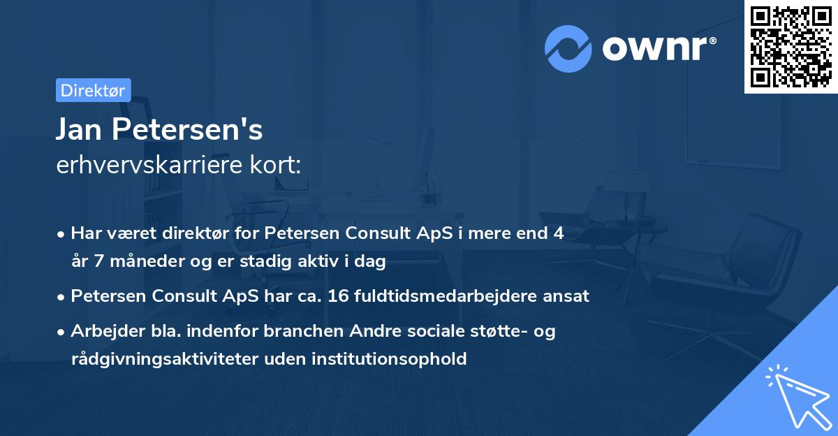 Jan Petersen's erhvervskarriere kort