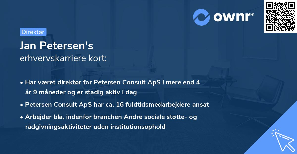 Jan Petersen's erhvervskarriere kort