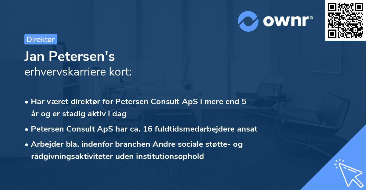 Jan Petersen's erhvervskarriere kort