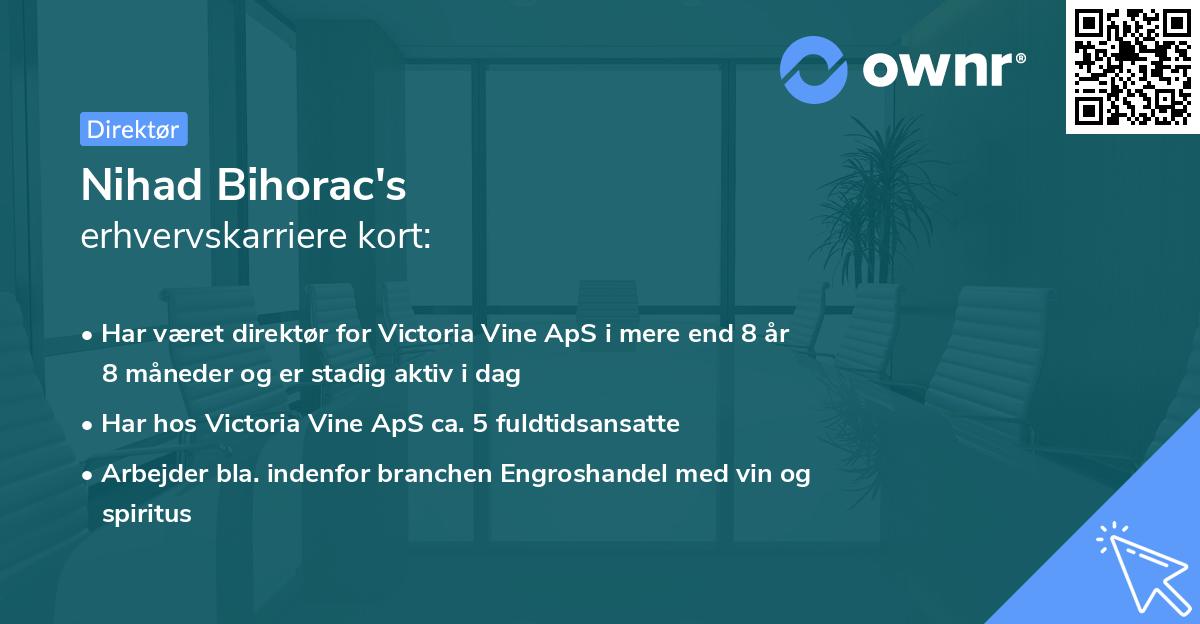 Nihad Bihorac's erhvervskarriere kort