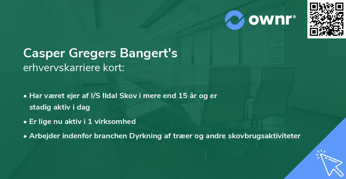 Casper Gregers Bangert's erhvervskarriere kort
