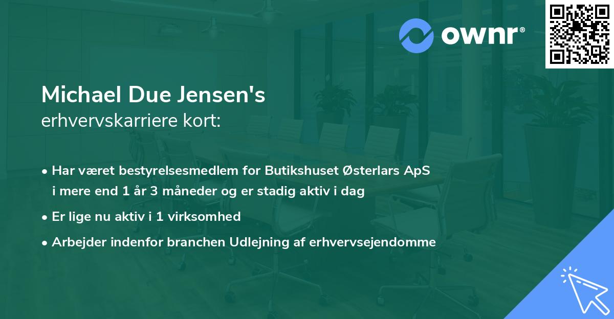 Michael Due Jensen's erhvervskarriere kort