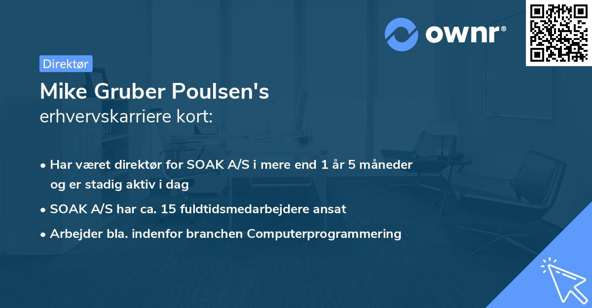 Mike Gruber Poulsen's erhvervskarriere kort
