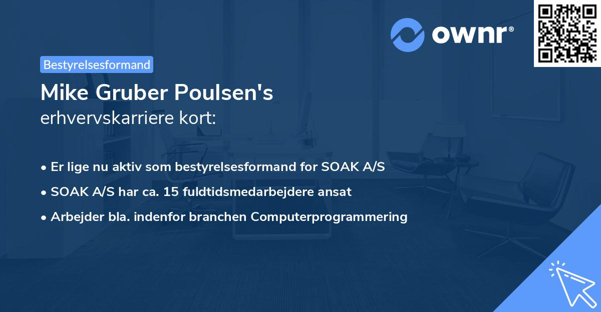 Mike Gruber Poulsen's erhvervskarriere kort