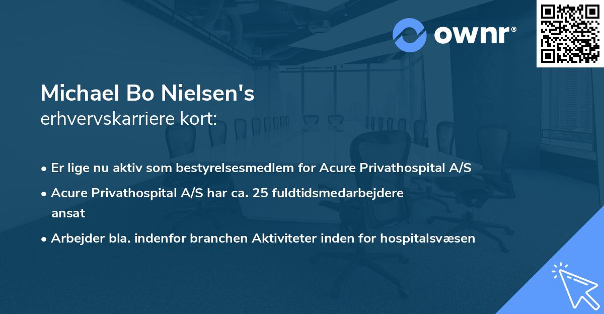 Michael Bo Nielsen's erhvervskarriere kort
