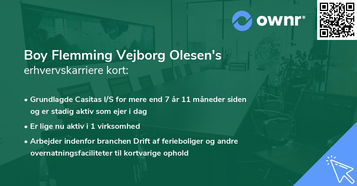 Boy Flemming Vejborg Olesen's erhvervskarriere kort