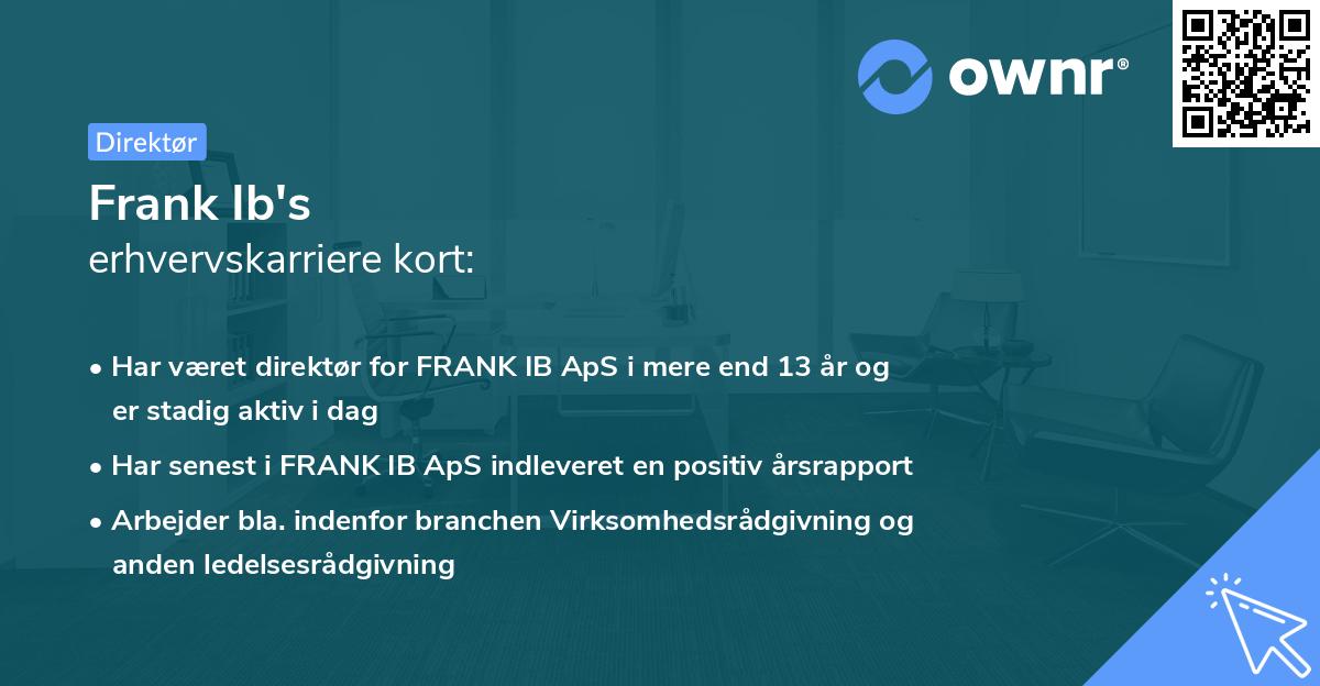 Frank Ib's erhvervskarriere kort