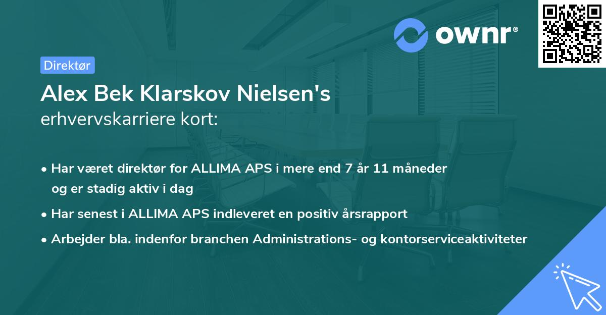Alex Bek Klarskov Nielsen's erhvervskarriere kort