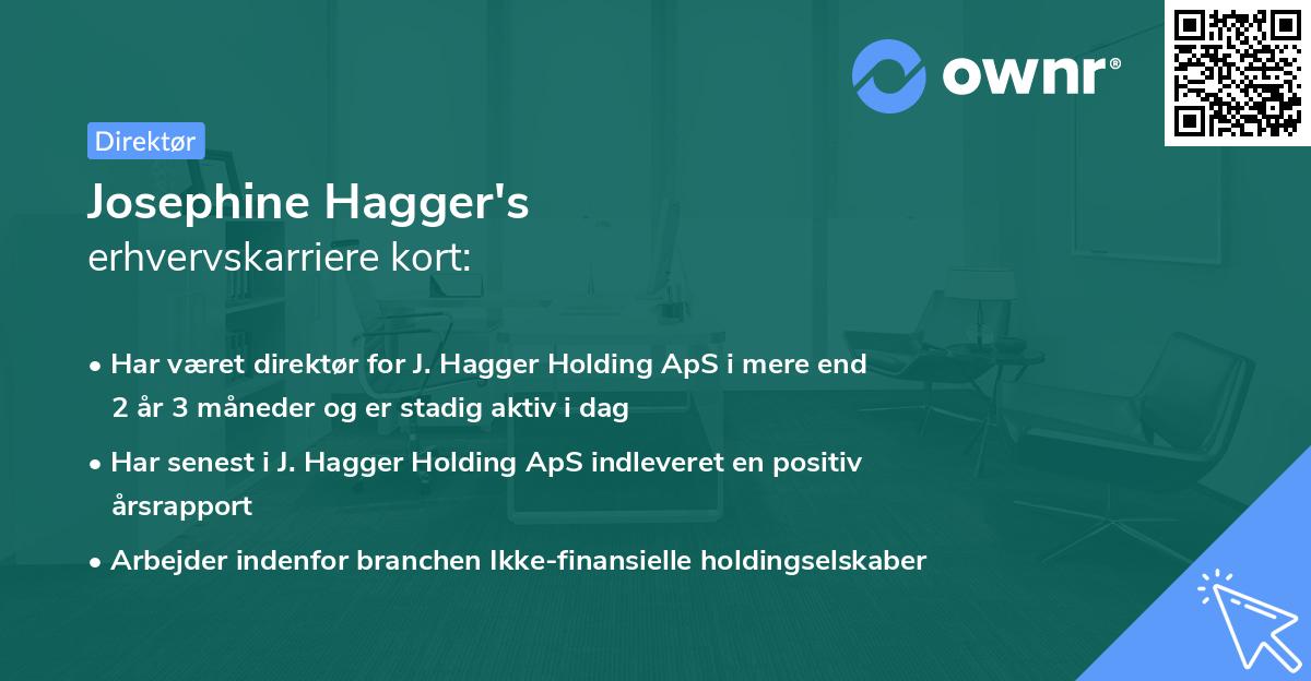 Josephine Hagger's erhvervskarriere kort
