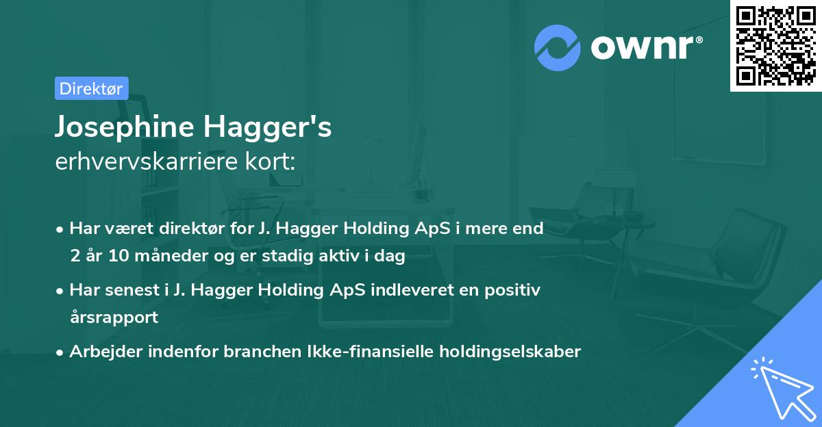 Josephine Hagger's erhvervskarriere kort