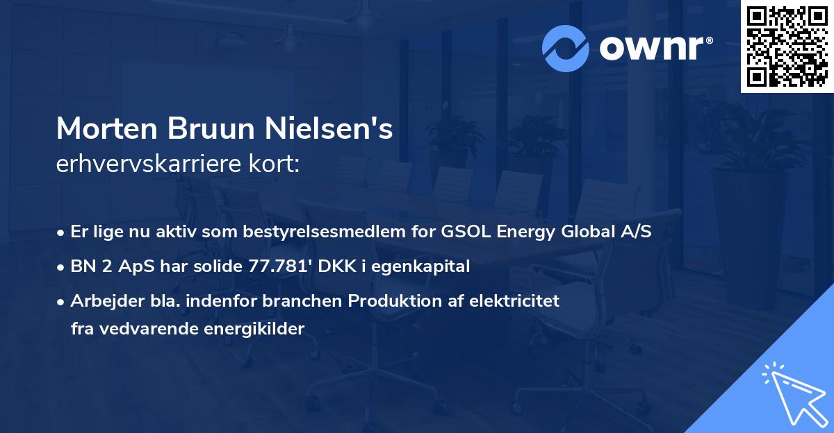 Morten Bruun Nielsen's erhvervskarriere kort