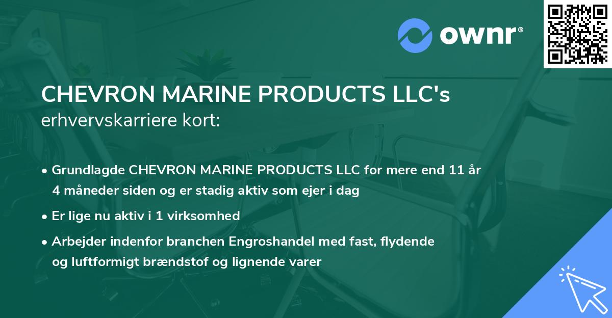 CHEVRON MARINE PRODUCTS LLC's erhvervskarriere kort