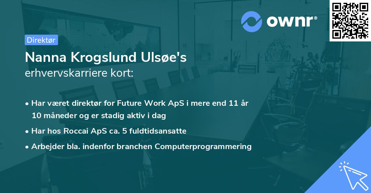 Nanna Krogslund Ulsøe's erhvervskarriere kort