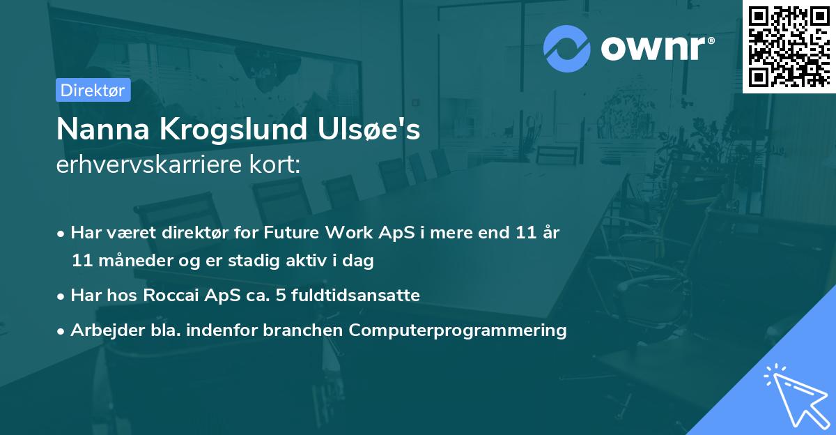 Nanna Krogslund Ulsøe's erhvervskarriere kort