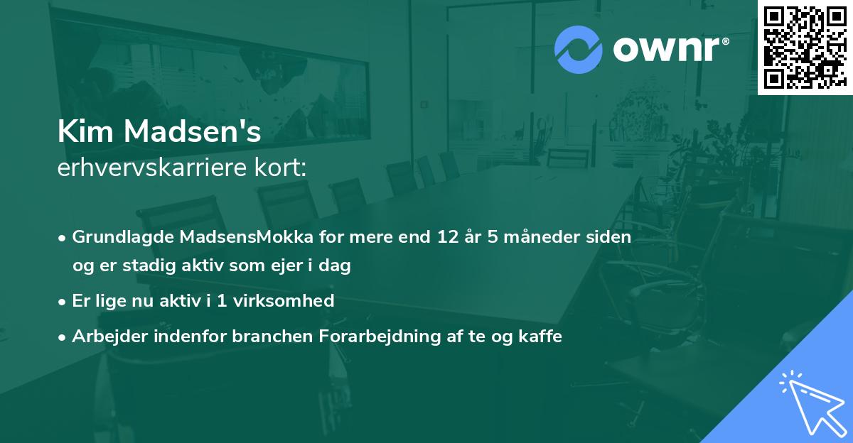 Kim Madsen's erhvervskarriere kort