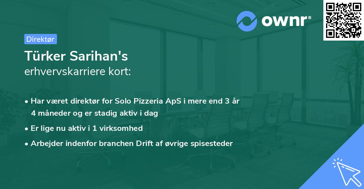 Türker Sarihan's erhvervskarriere kort