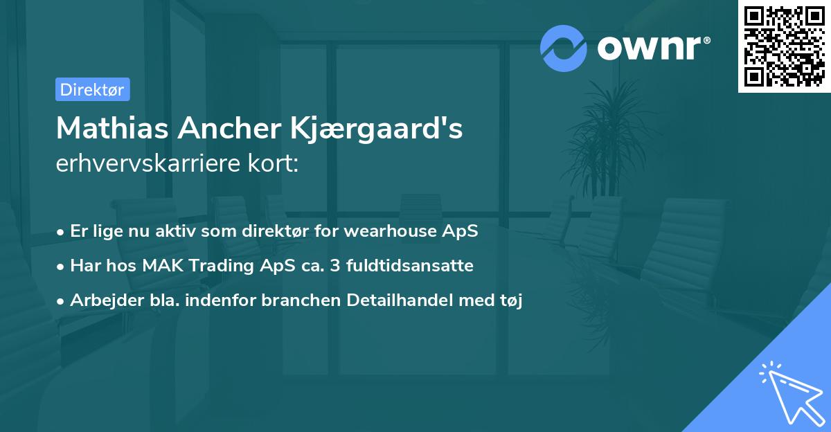 Mathias Ancher Kjærgaard's erhvervskarriere kort