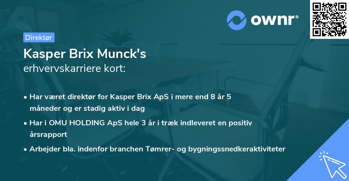 Kasper Brix Munck's erhvervskarriere kort