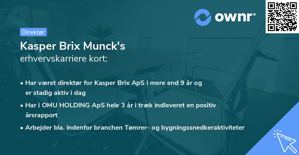 Kasper Brix Munck's erhvervskarriere kort
