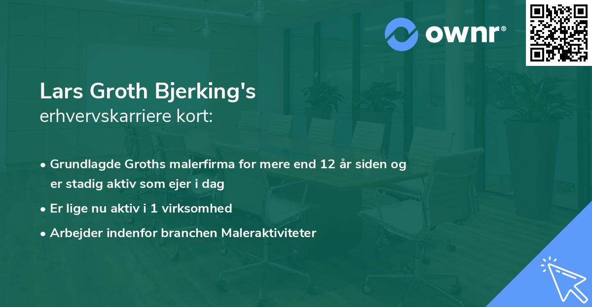 Lars Groth Bjerking's erhvervskarriere kort