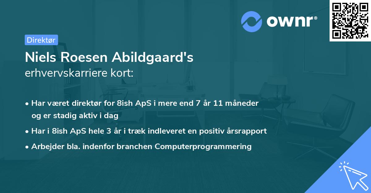Niels Roesen Abildgaard's erhvervskarriere kort