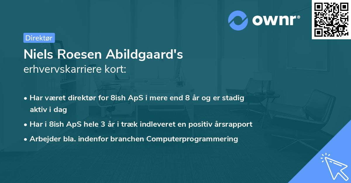 Niels Roesen Abildgaard's erhvervskarriere kort