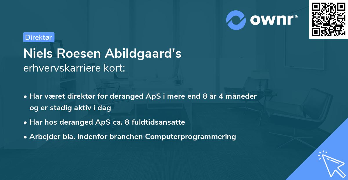Niels Roesen Abildgaard's erhvervskarriere kort