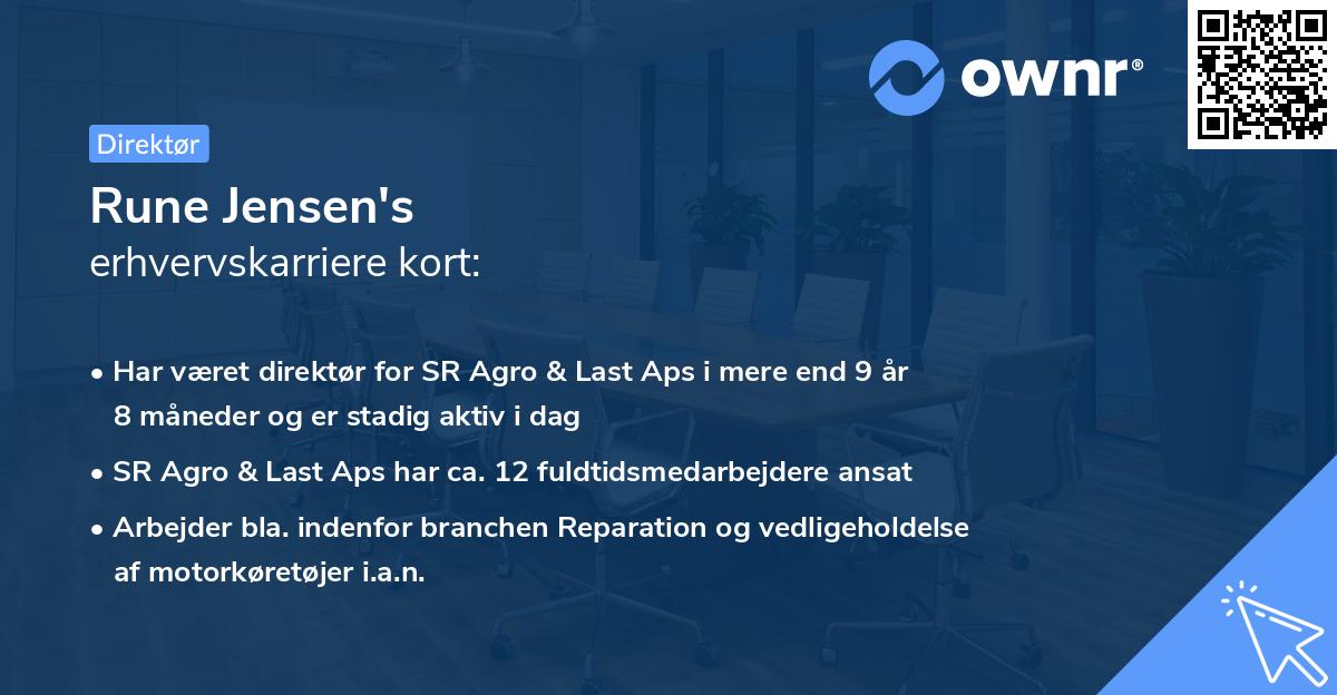 Rune Jensen's erhvervskarriere kort
