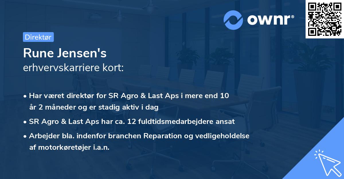 Rune Jensen's erhvervskarriere kort
