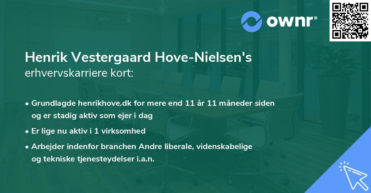 Henrik Vestergaard Hove-Nielsen's erhvervskarriere kort