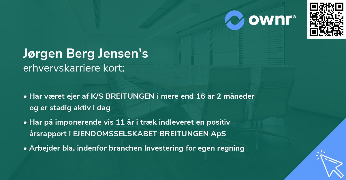 Jørgen Berg Jensen's erhvervskarriere kort