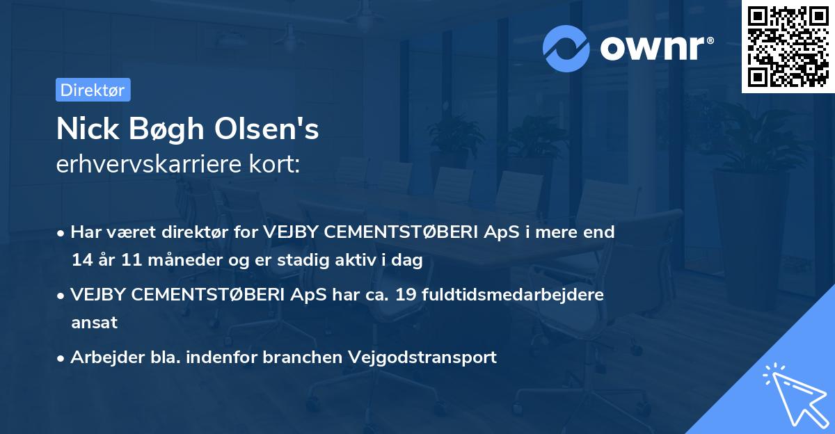Nick Bøgh Olsen's erhvervskarriere kort