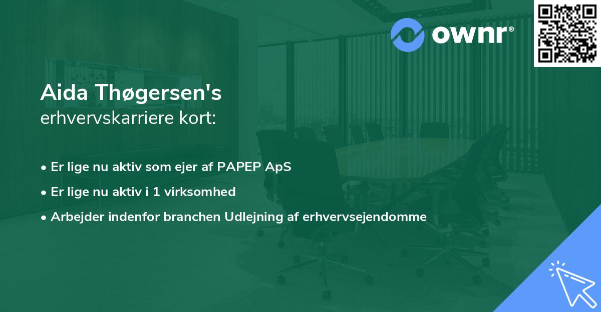 Aida Thøgersen's erhvervskarriere kort