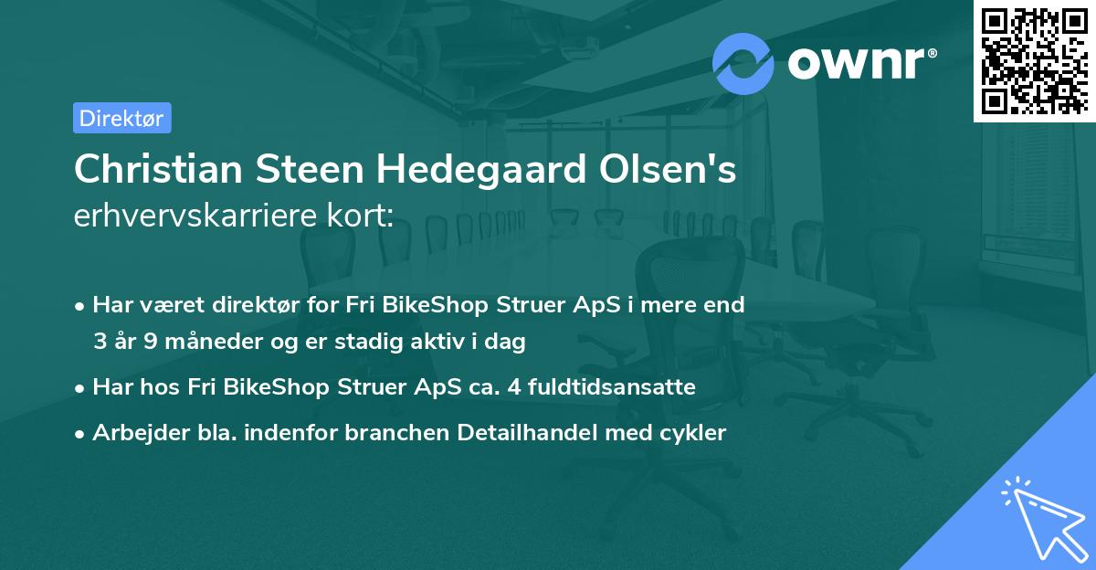Christian Steen Hedegaard Olsen's erhvervskarriere kort