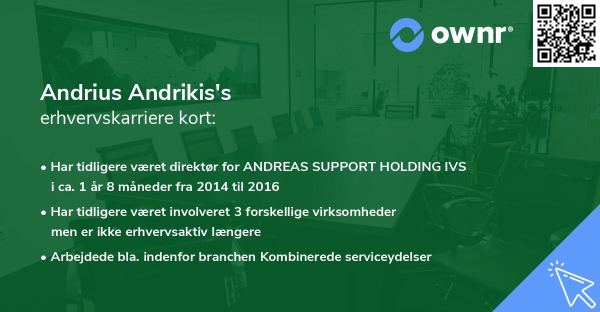 Andrius Andrikis's erhvervskarriere kort