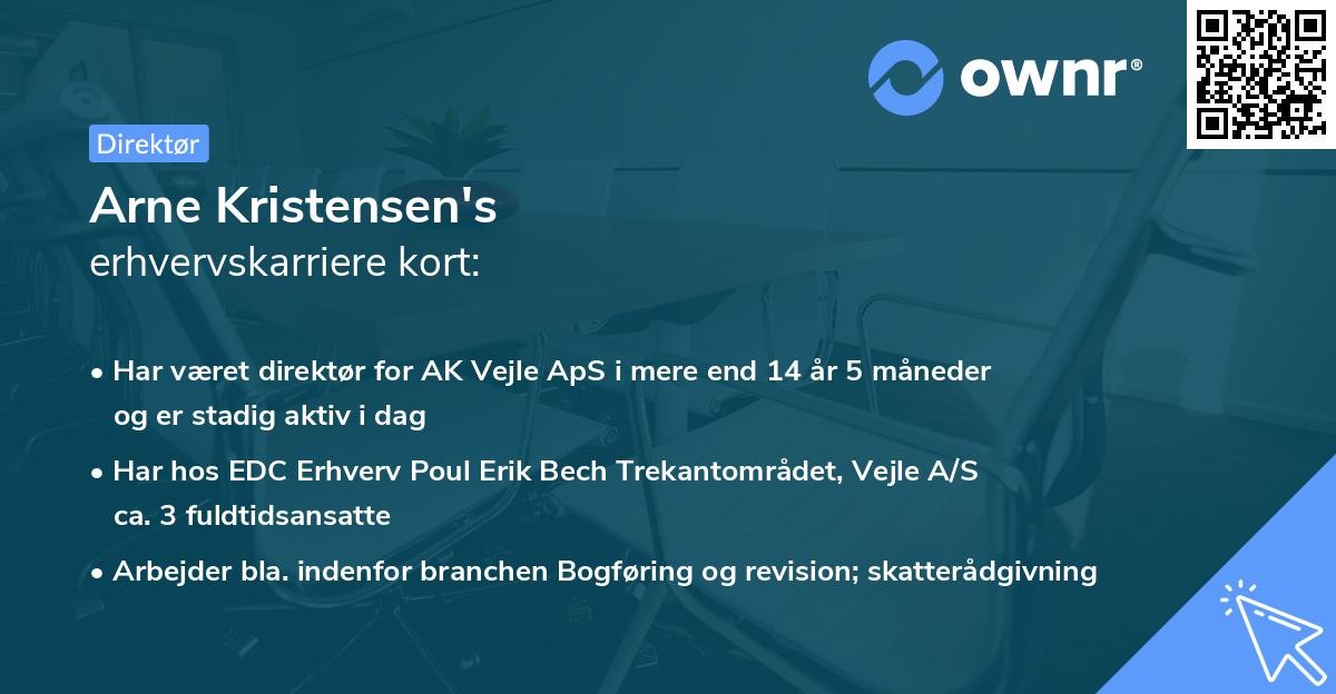 Arne Kristensen's erhvervskarriere kort