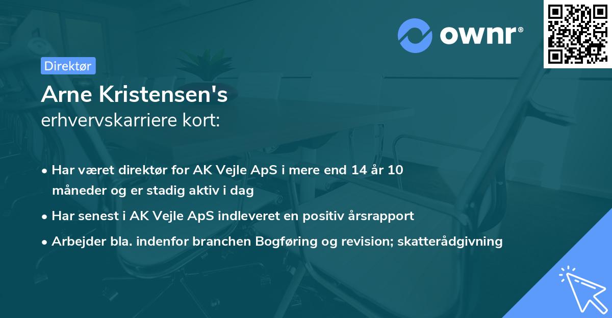 Arne Kristensen's erhvervskarriere kort
