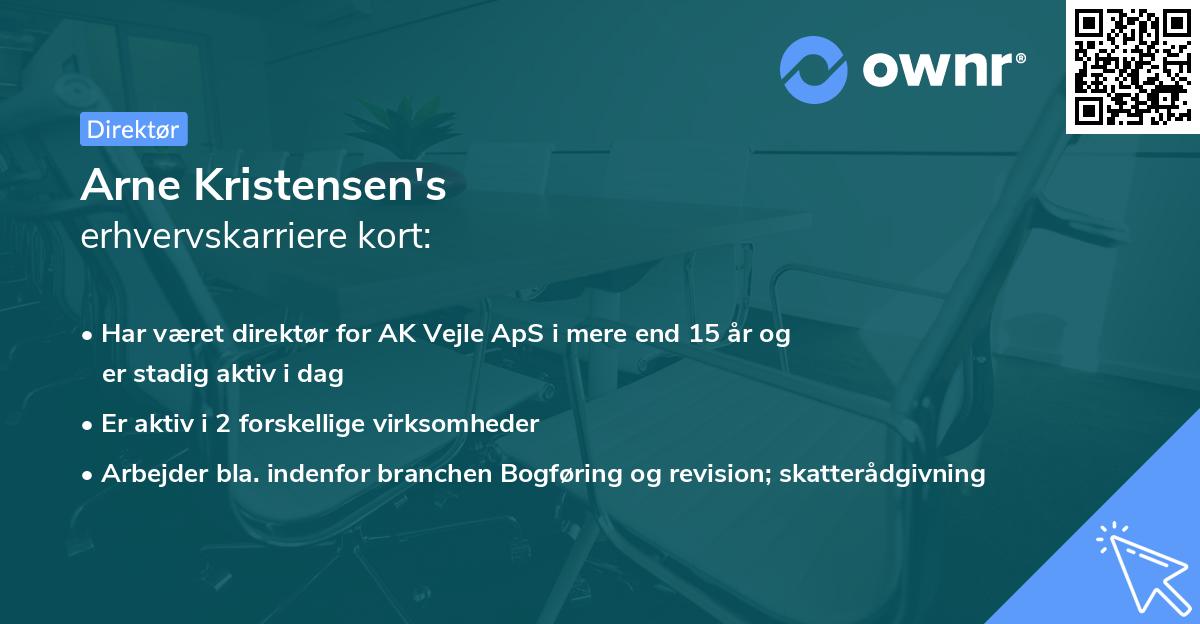 Arne Kristensen's erhvervskarriere kort