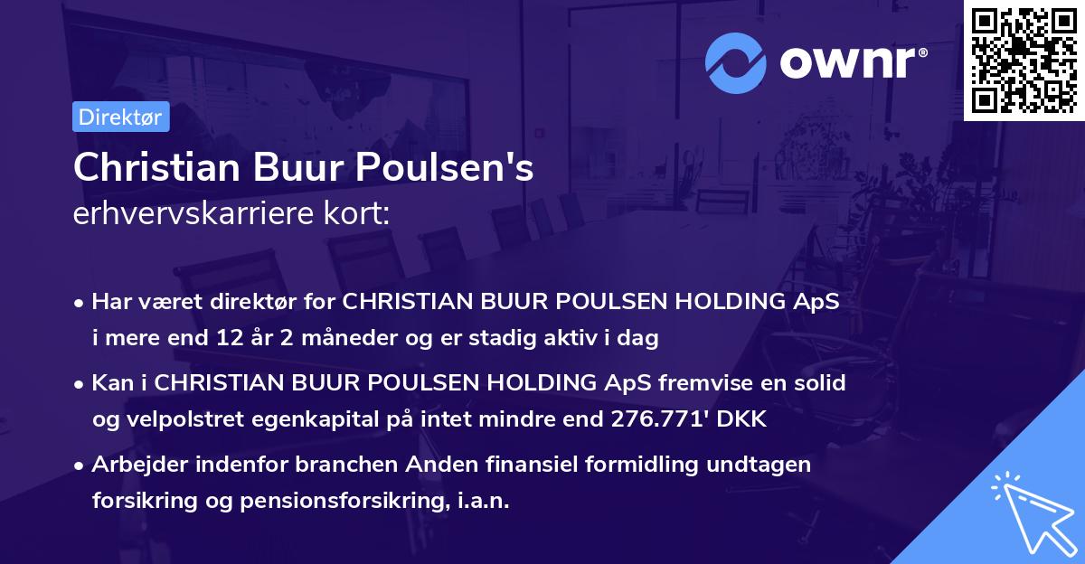 Christian Buur Poulsen's erhvervskarriere kort