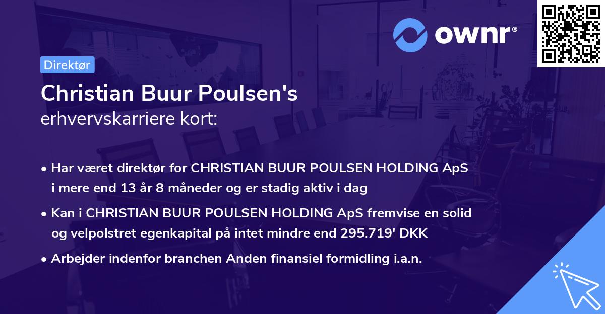 Christian Buur Poulsen's erhvervskarriere kort
