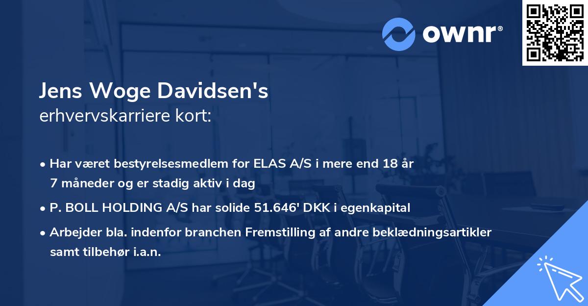 Jens Woge Davidsen's erhvervskarriere kort