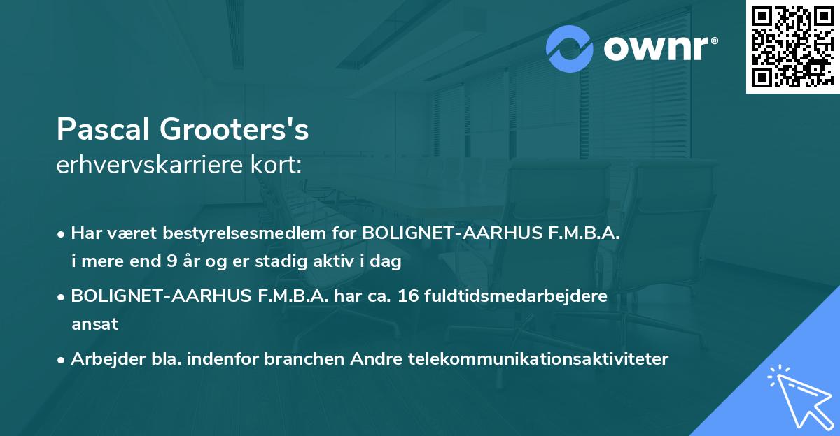 Pascal Grooters's erhvervskarriere kort