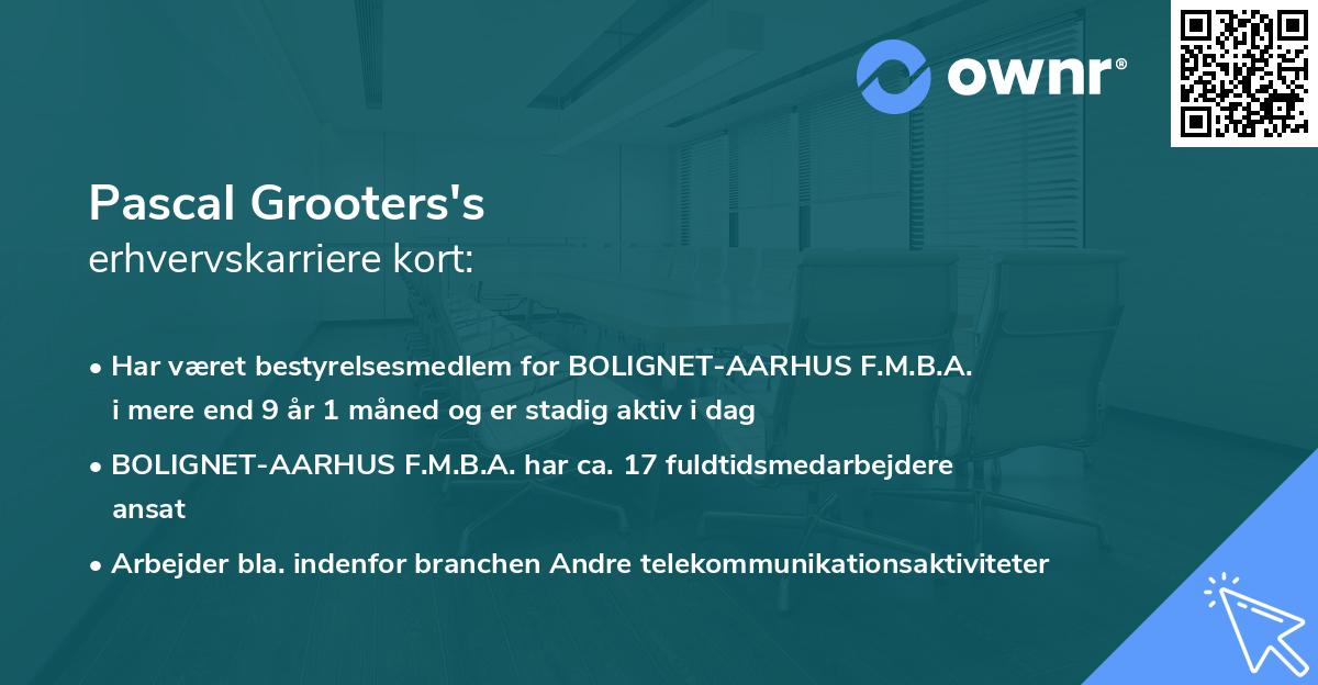 Pascal Grooters's erhvervskarriere kort