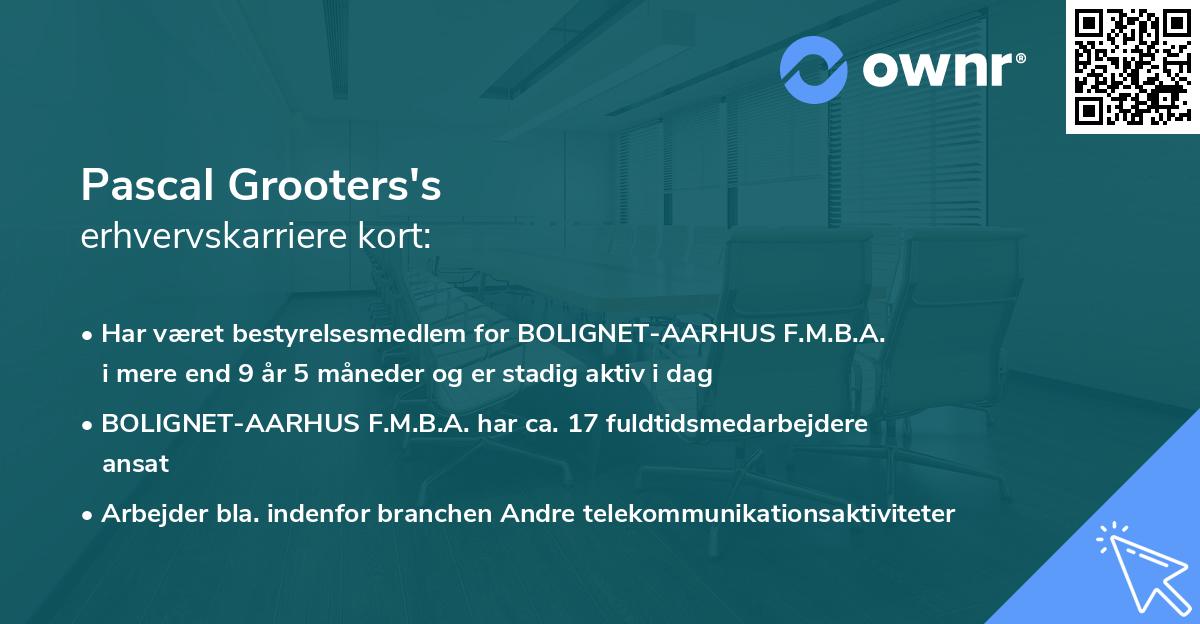 Pascal Grooters's erhvervskarriere kort